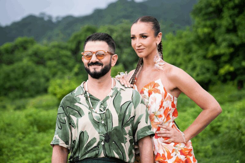 Михаил Галустян в рабочем тандеме с Ольгой Бузовой на одном из экстремальных шоу.