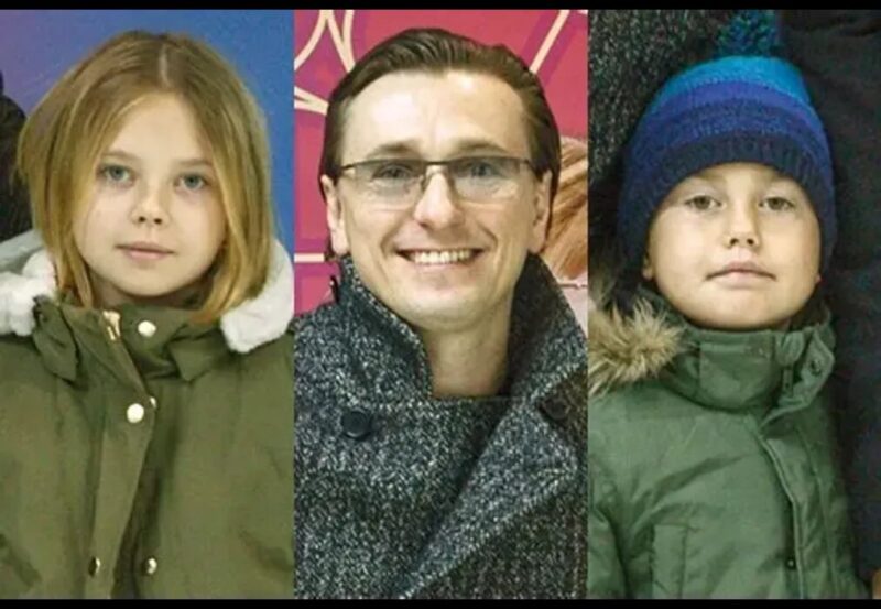 Сергей Безруков с Александрой и Иваном, своими старшими детьми.