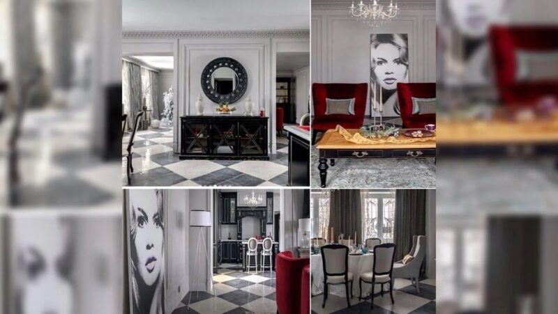 Яркие акценты в интерьере, такие как алые кресла, добавляют динамики и индивидуальности.