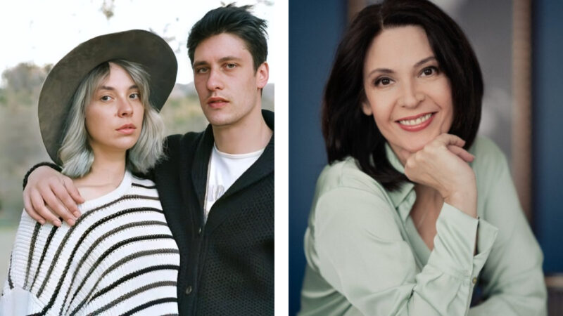 Владимир Гуськов с женой Александрой и его мама Лидия Вележева.