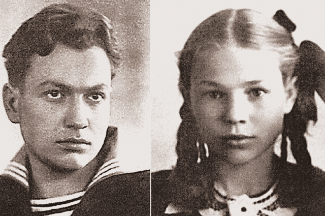 Брат и сестра Титаренко в юности.