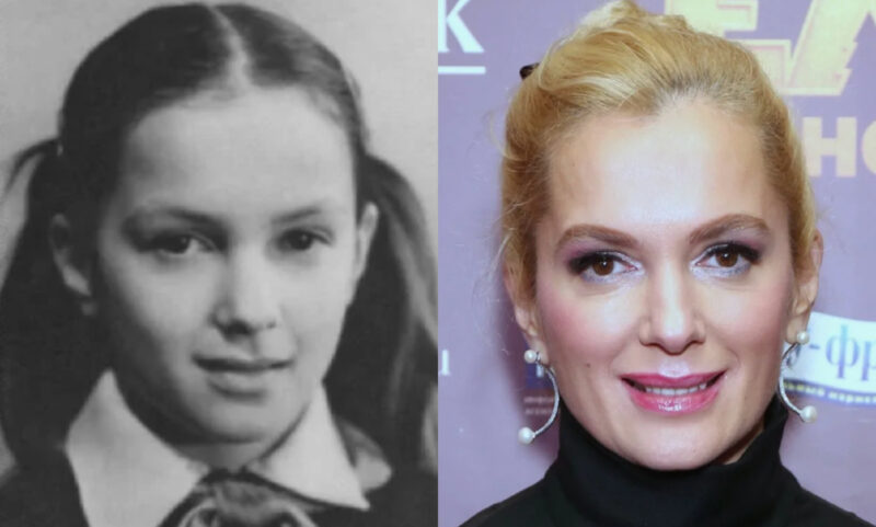 Мария Порошина в юности: жгучая брюнетка, чей природный цвет волос отличался от нынешнего.