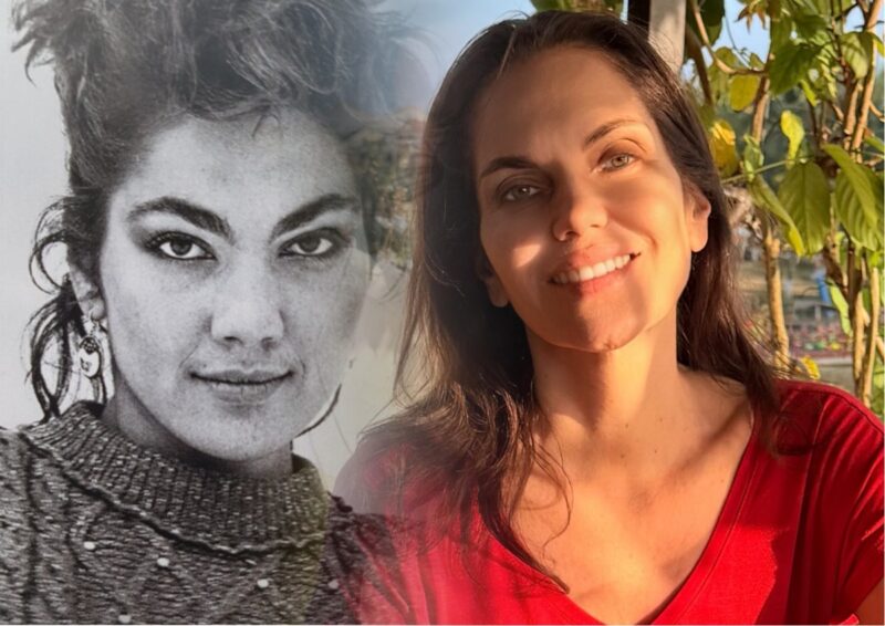 Даже в повседневной жизни артистка сохраняет узнаваемость и уверенность.