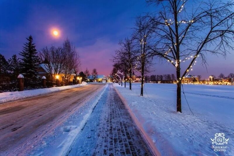 Просторная гостиная, объединённая с кухней и столовой, оформленная в строгих тонах.