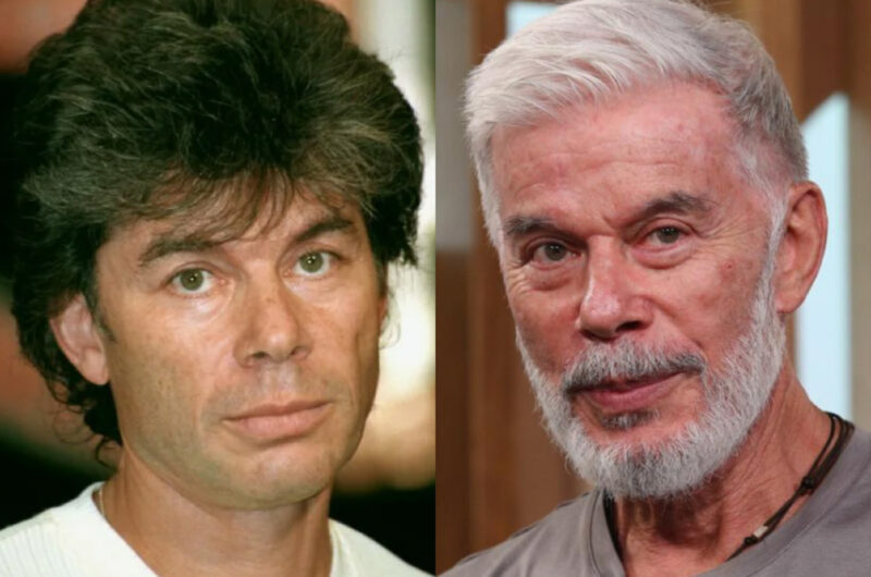 Олег Газманов в юности с густой тёмной шевелюрой, до появления благородной седины.