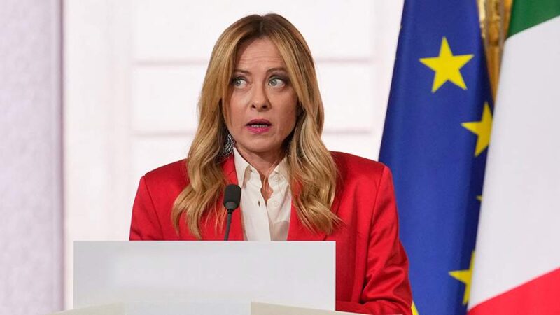 Премьер-министр Италии Джорджа Мелони, ставшая объектом резких высказываний в прямом эфире.