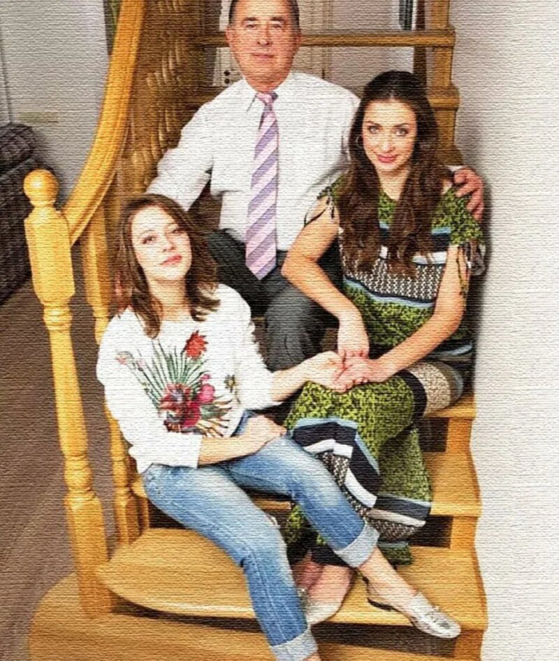 Мария Ситтель в кругу самых близких: с отцом и старшей дочерью Дарьей.