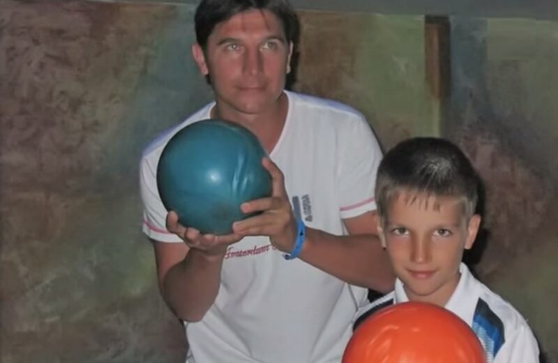 Сергей Угрюмов с первенцем Андреем.