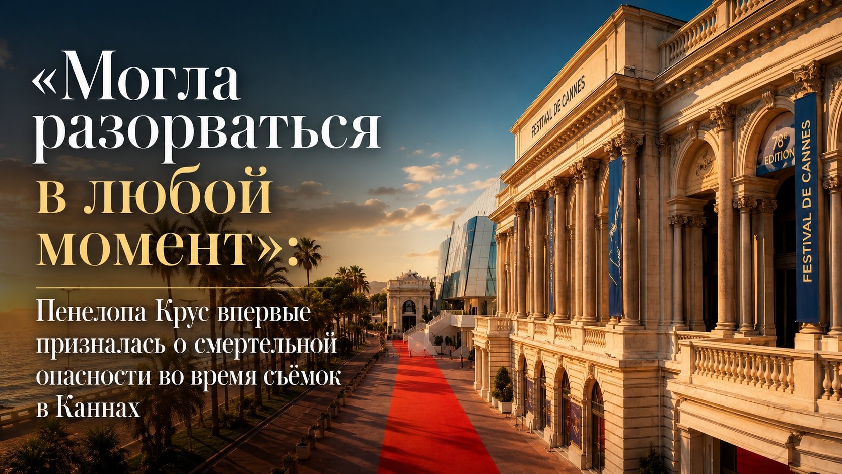 «Могла разорваться в любой момент»: Пенелопа Крус впервые призналась о смертельной опасности во время съёмок в Каннах