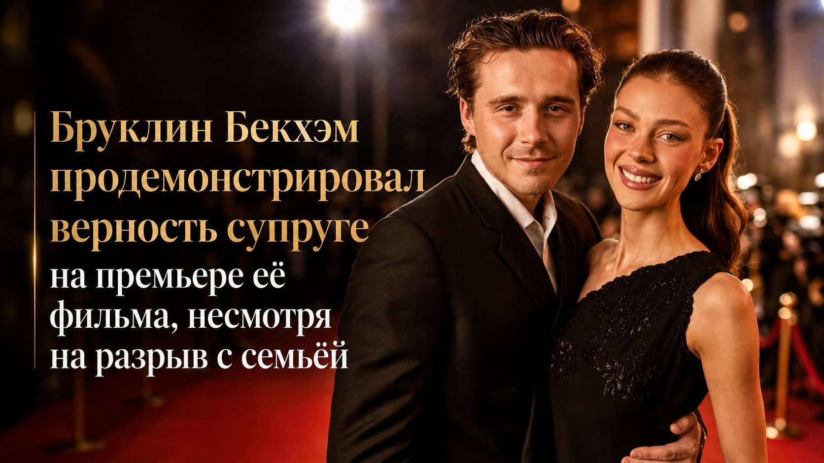 Бруклин Бекхэм продемонстрировал верность супруге на премьере её фильма, несмотря на разрыв с семьёй
