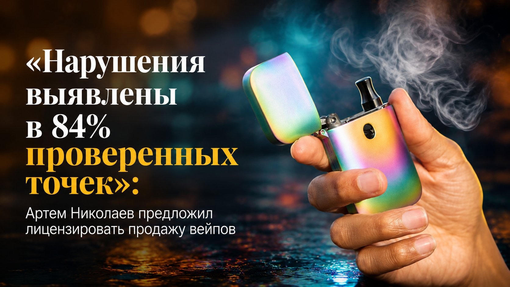 «Нарушения выявлены в 84% проверенных точек»: Артем Николаев предложил лицензировать продажу вейпов