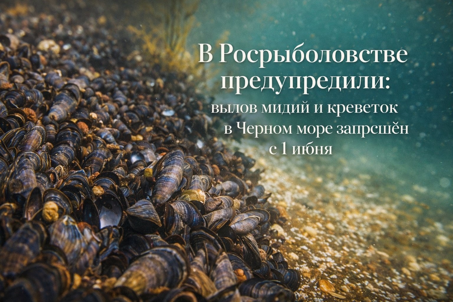 В Росрыболовстве предупредили: вылов мидий и креветок в Черном море запрещён с 1 июня