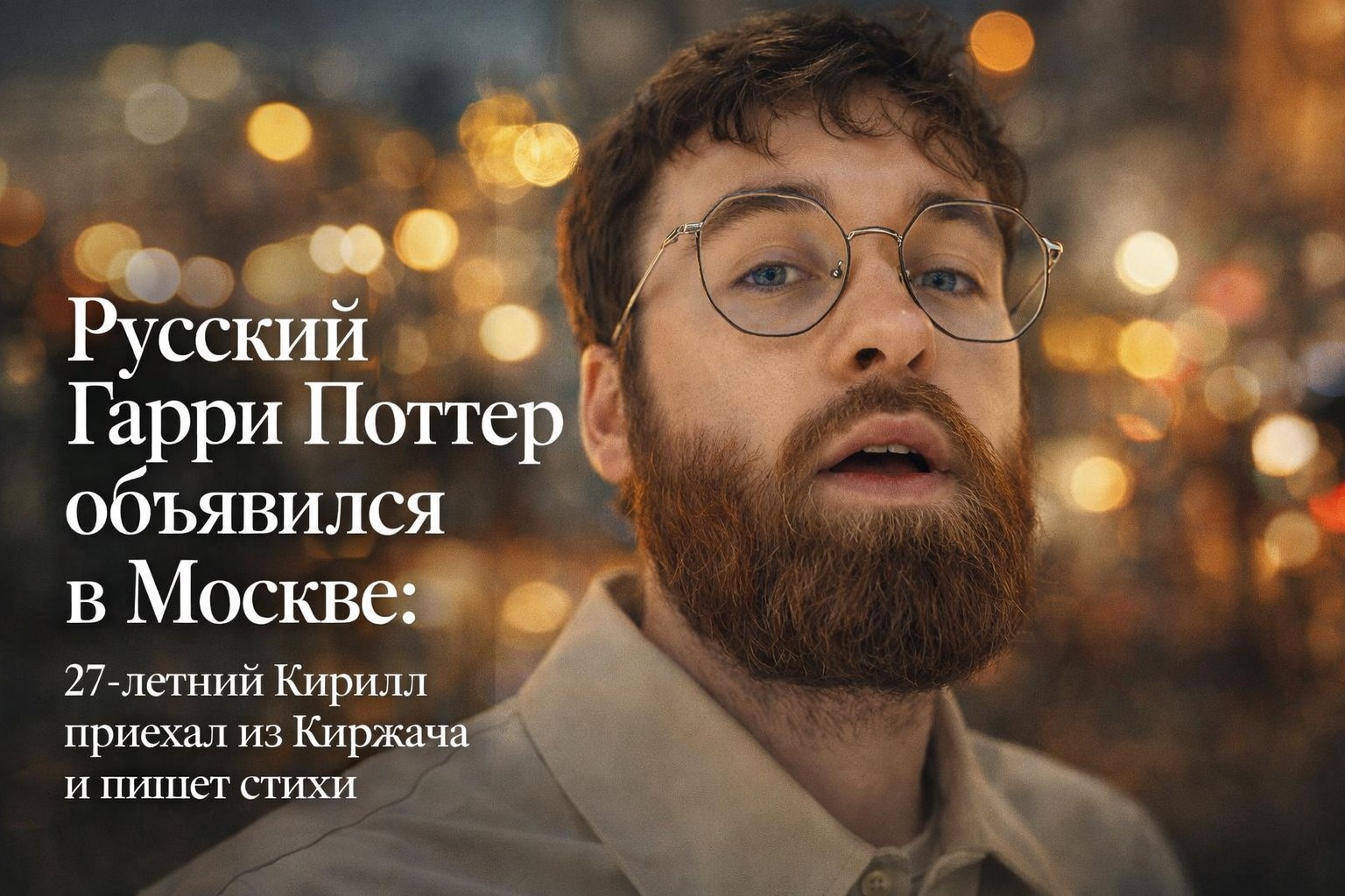 Русский Гарри Поттер объявился в Москве: 27-летний Кирилл приехал из Киржача и пишет стихи