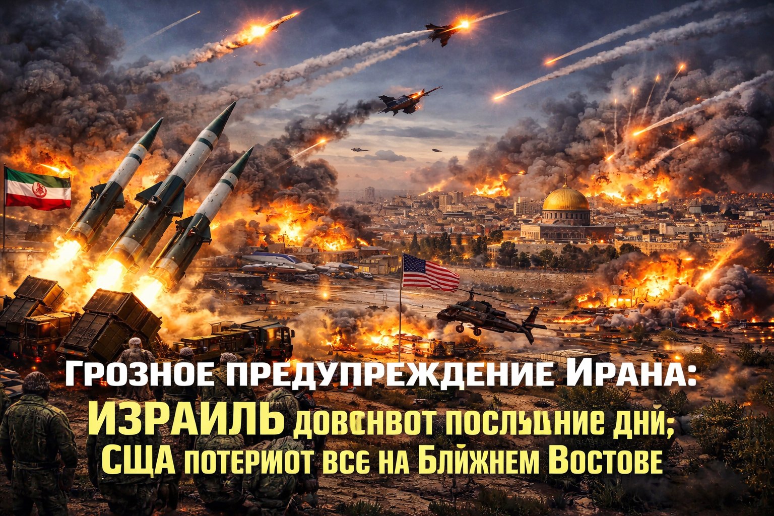 Грозное предупреждение Ирана: Израиль доживает последние дни, США потеряют всё на Ближнем Востоке