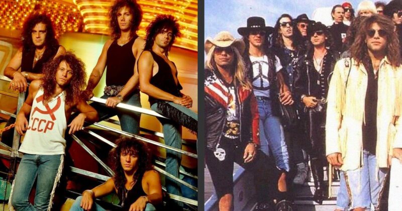 Группа Bon Jovi на сцене исторического фестиваля.