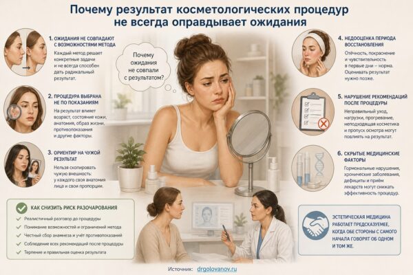 Почему результат косметологических процедур иногда разочаровывает