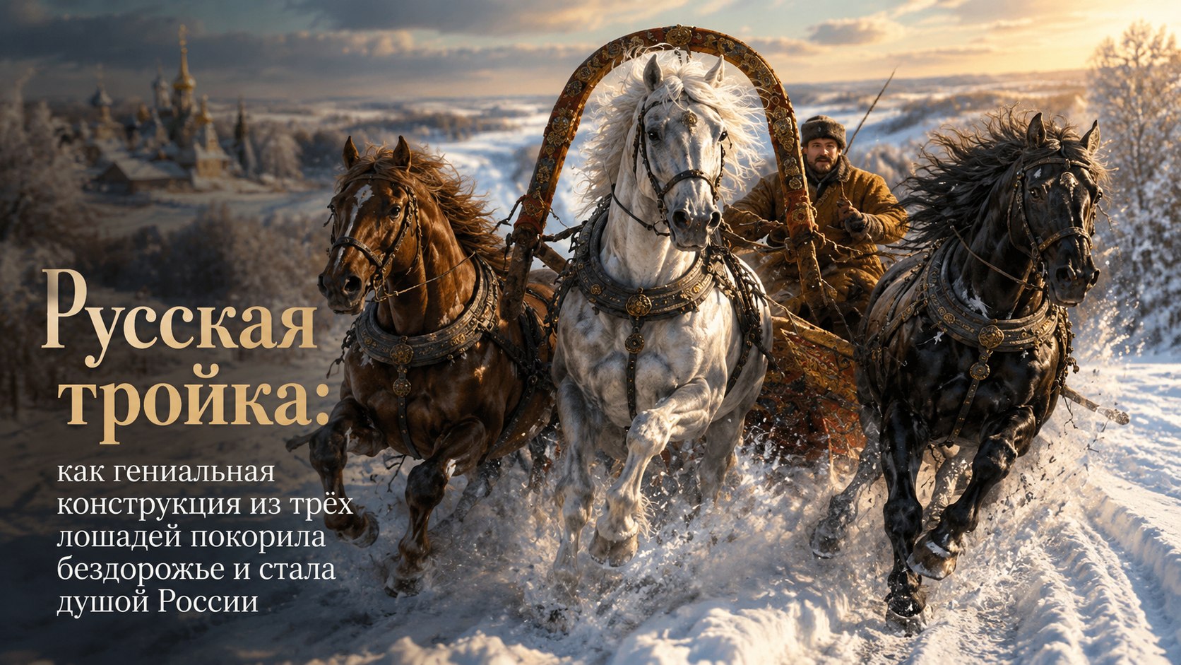 Русская тройка: как гениальная конструкция из трёх лошадей покорила бездорожье и стала душой России