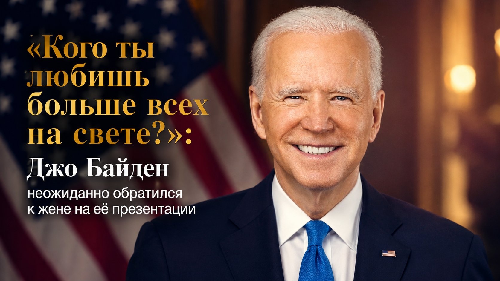 «Кого ты любишь больше всех на свете?»: Джо Байден неожиданно обратился к жене на её презентации