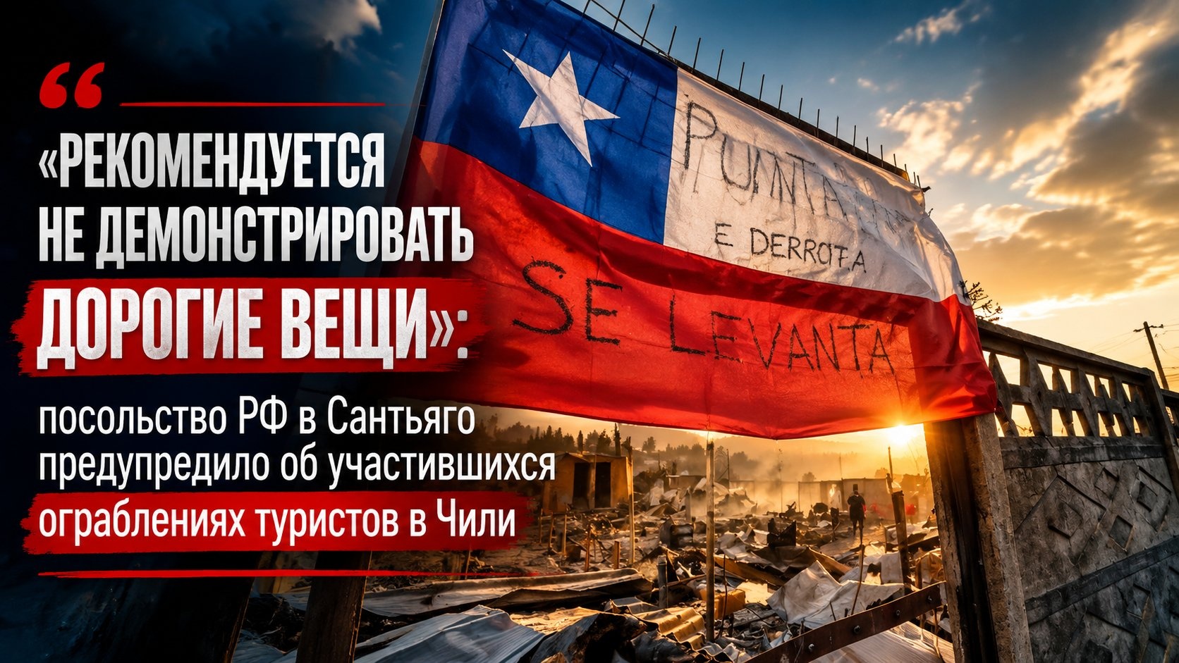 «Рекомендуется не демонстрировать дорогие вещи»: посольство РФ в Сантьяго предупредило об участившихся ограблениях туристов в Чили