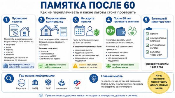 Переплата по привычке: какие льготы после 60 лет мы имеем право не отдавать государству