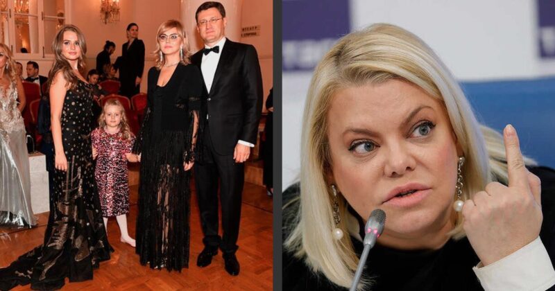 Александр Новак с женой Ларисой и дочерьми на балу дебютанток журнала Tatler, 2017 год