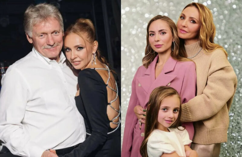Татьяна Навка с Дмитрием Песковым и дочерьми.