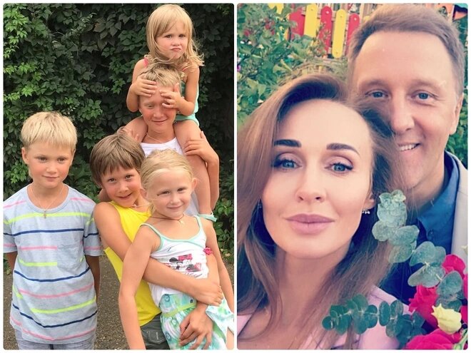 Сергей Горобченко и Полина Невзорова с детьми