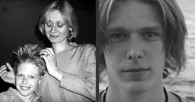 Никита Ефремов в детские годы с мамой Асей Воробьевой