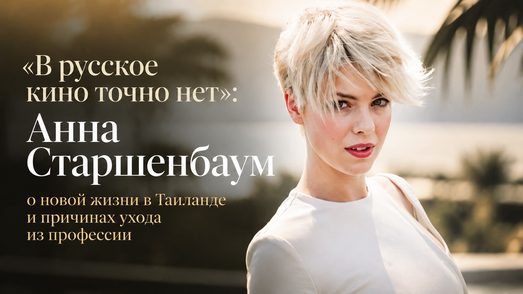 «В русское кино точно нет»: Анна Старшенбаум о новой жизни в Таиланде и причинах ухода из профессии