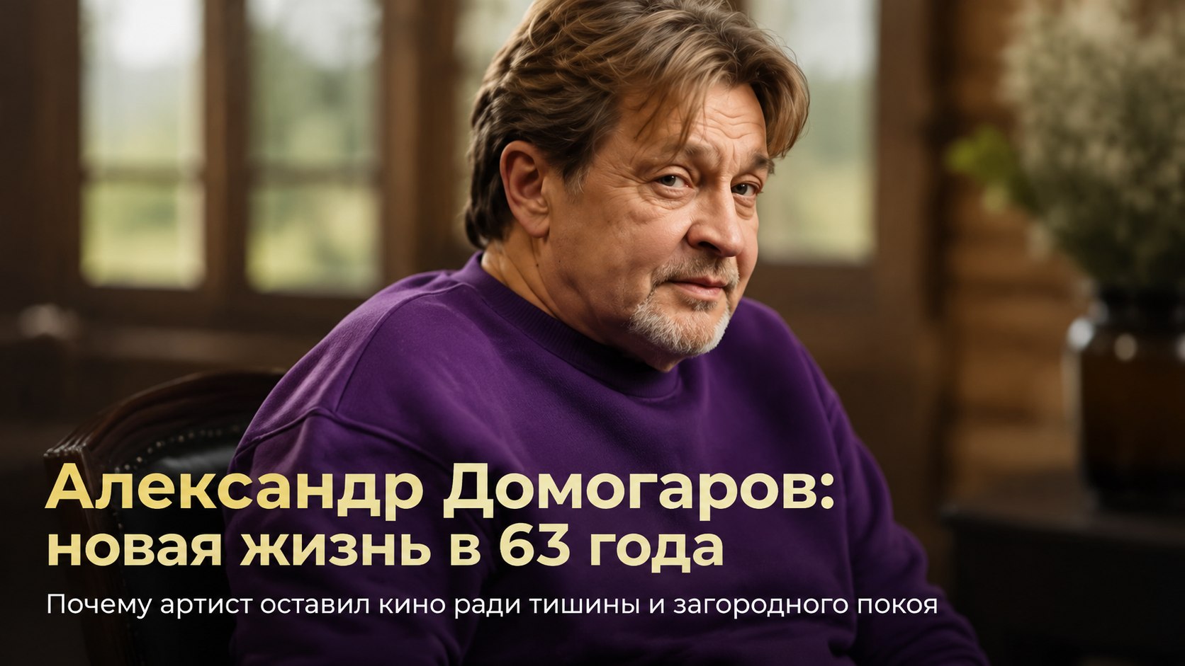 «Мне 63, а в душе — около тридцати»: как Александр Домогаров пережил череду утрат, отказался от съёмок и обрёл тишину за городом