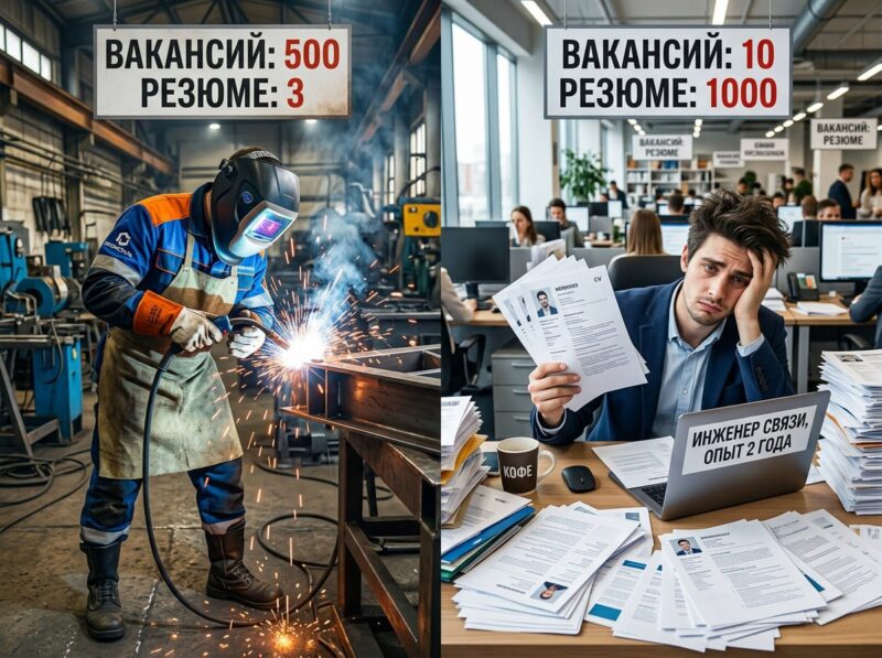 Кадровый парадокс-2026: почему при средних зарплатах выше 100 тысяч рублей в России некому работать