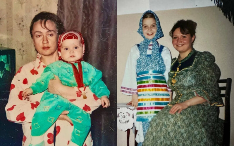 Татьяна Куртукова в детские годы со своей мамой