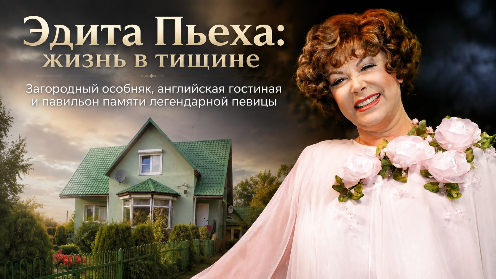 Зеленый фасад, английская гостиная и павильон памяти: как устроен загородный дом Эдиты Пьехи