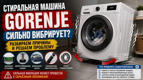 Вибрирует стиральная машина Gorenje — причины и что делать