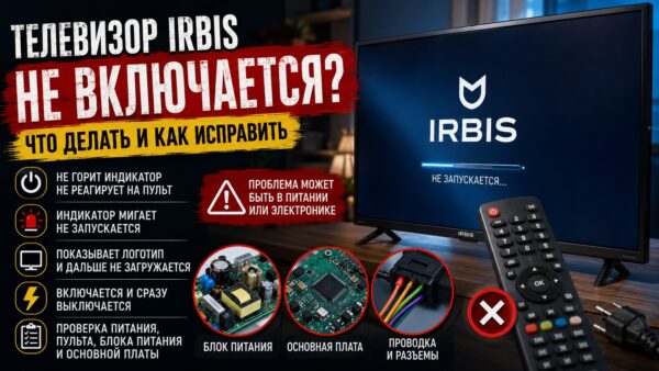 Телевизор IRBIS не включается — причины и что делать