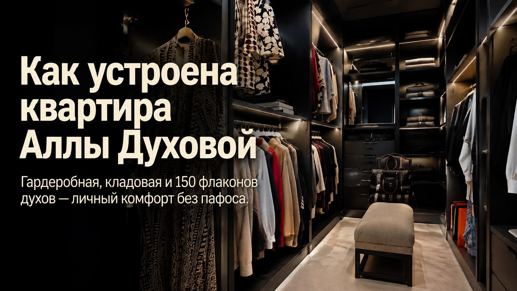 Черный гардероб, кладовая для продуктов и 150 флаконов духов: как устроена квартира Аллы Духовой