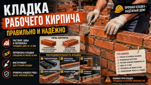 Как класть рабочий кирпич: инструкция для стен, которые не поведёт