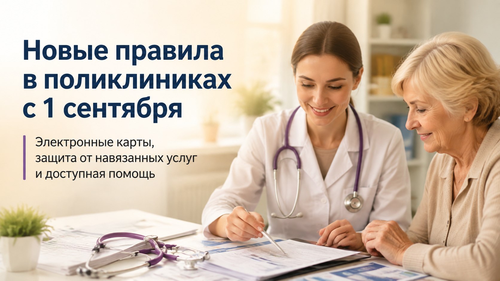 Поликлиники с 1 сентября: электронные медкарты вместо бумажных и запрет навязывать платные услуги