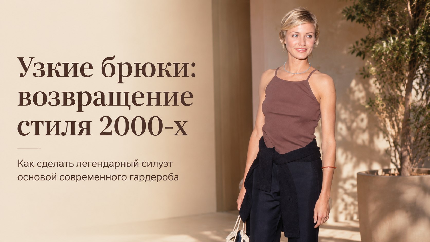 Альтернатива оверсайзу: узкие черные брюки из 2000-х снова становятся базой гардероба