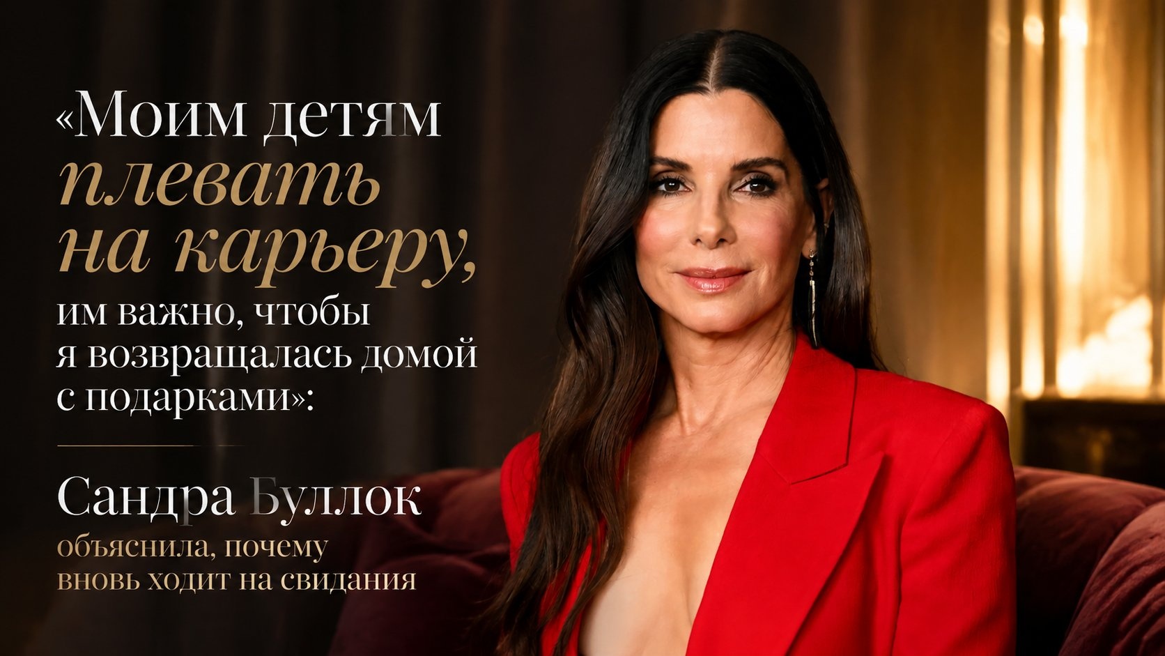 «Моим детям плевать на карьеру, им важно, чтобы я возвращалась домой с подарками»: Сандра Буллок объяснила, почему вновь ходит на свидания