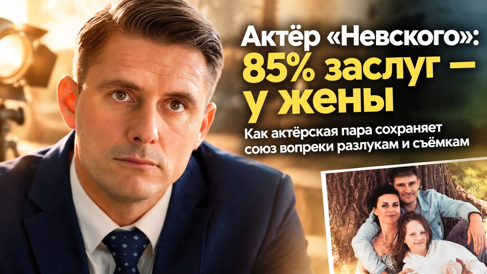 «85 процентов заслуг — у жены»: актёр из «Невского» раскрыл секрет своего брака