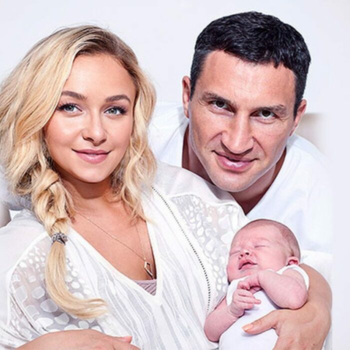 Хайден Панеттьери и Владимир Кличко с дочерью Кайей-Евдокией