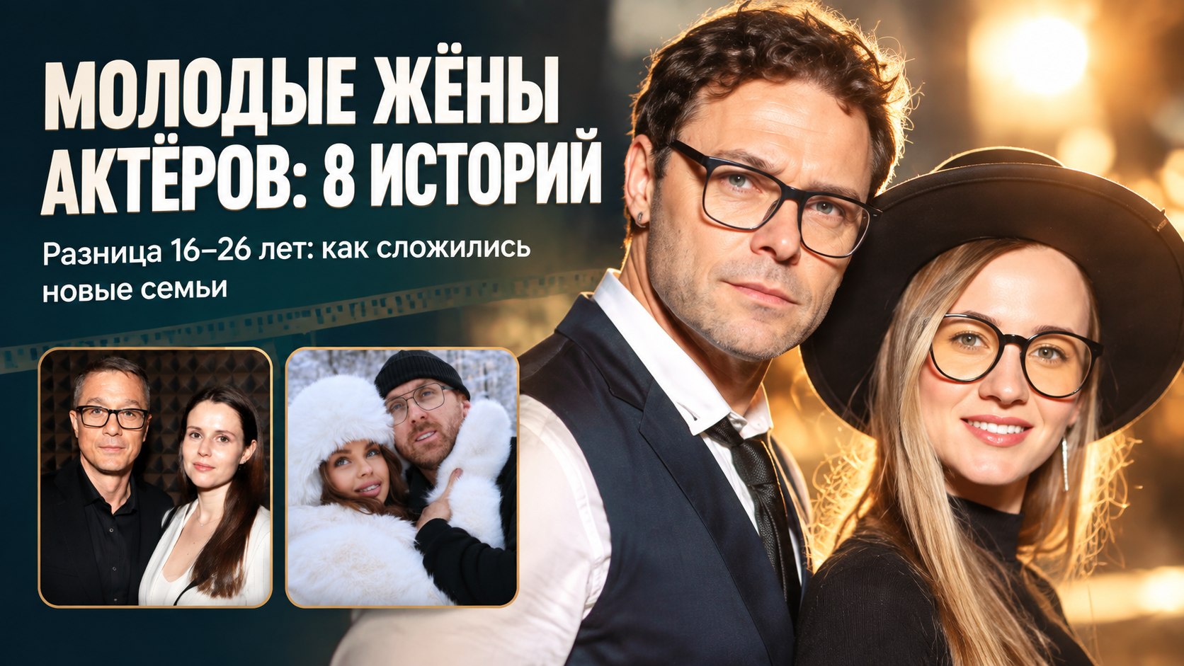 Неравный брак: восемь актёров нашего кино и их молодые жёны