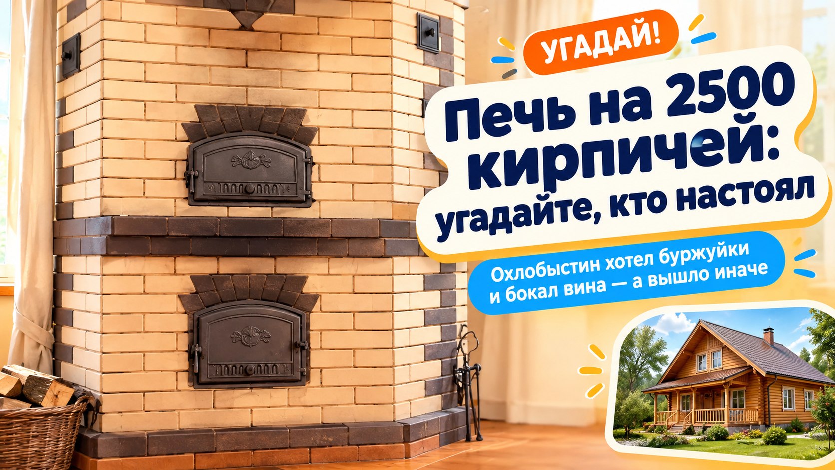 Иван Охлобыстин хотел «буржуйки» и бокал вина, а жена настояла на печи в 2500 кирпичей
