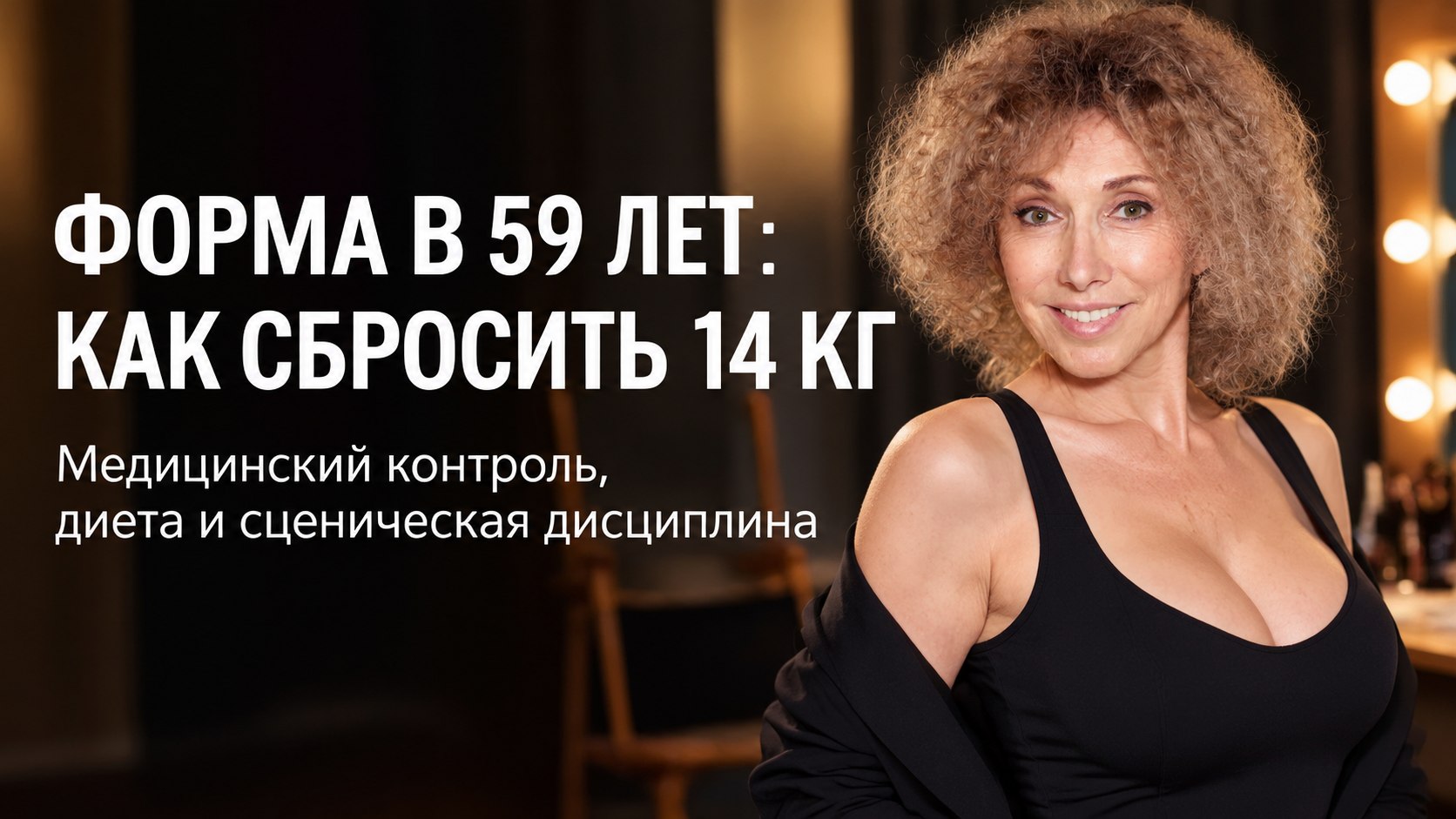 Елена Воробей снялась в боди перед зеркалом в гримёрке и пошутила о фигуре в 59 лет