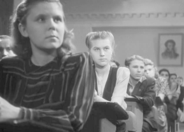 Одна из первых работ на экране — «Сельская учительница», 1947 год
