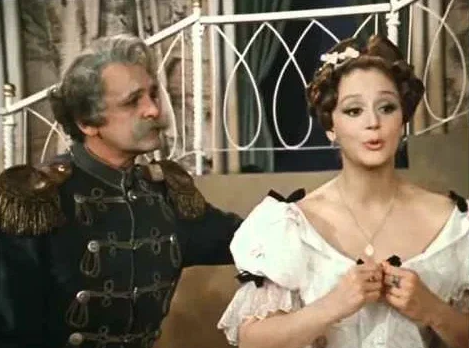 Юрий Яковлев и Екатерина Райкина в телеспектакле «Дамы и гусары», 1976 год
