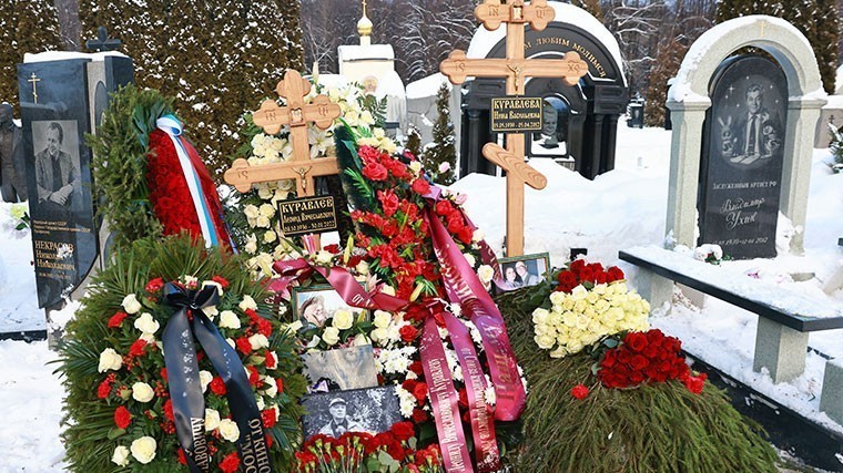 Могила Леонида и Нины Куравлёвых на Троекуровском кладбище