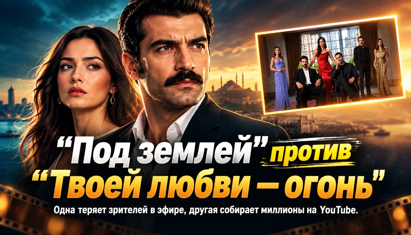 Турецкие сериалы: «Под землей» уступает «Твоей любви — огонь» в эфире, но обгоняет ее на YouTube