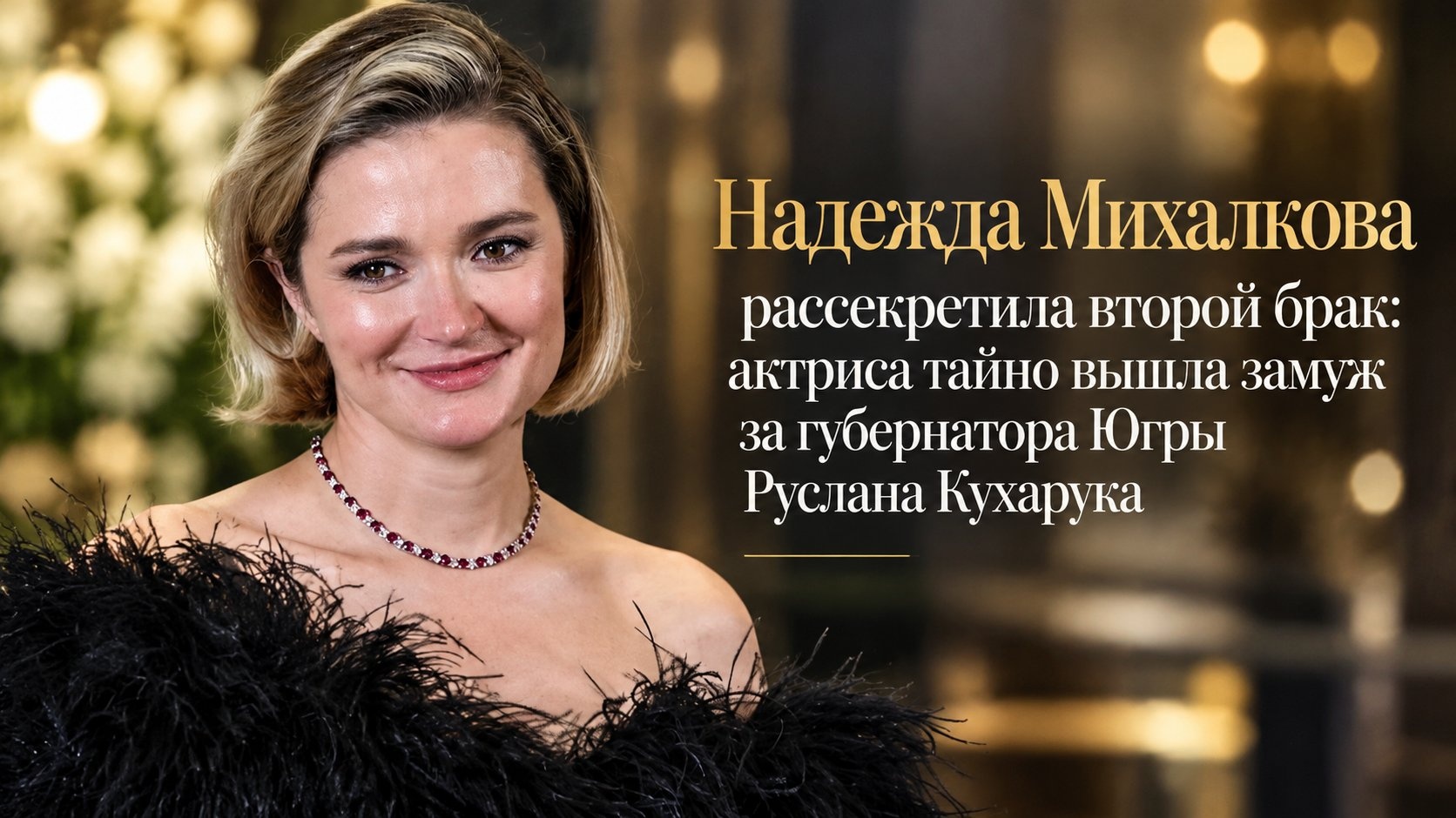 Надежда Михалкова рассекретила второй брак: актриса тайно вышла замуж за губернатора Югры Руслана Кухарука